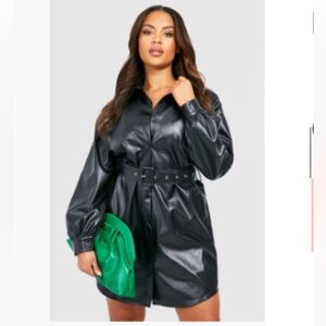 Boohoo Belted Shirt Dress